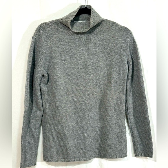 Saks Fifth Avenue Folio Collection 100% Cashmere Gray Mock Neck Sweater Women S - Picture 1 of 5